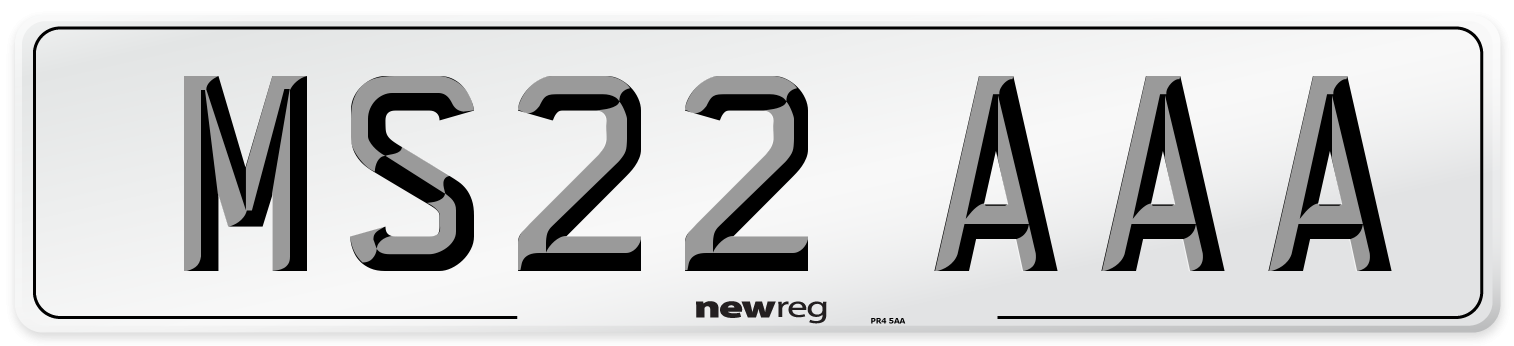 MS22 AAA Number Plate from New Reg